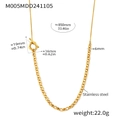 850mm gold stainless steel long necklace with OT toggle clasp and patchwork chain style - Gold