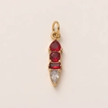 Pendentif vertical plaqué or 18 carats avec quatre pierres de naissance multicolores - Janvier