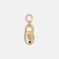 Gepolijste 18K vergulde roestvrijstalen sneaker bedel hanger met een ronde ring sluiting - Sneakers