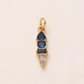 Détail du pendentif plaqué or 18 carats avec quatre pierres en zircon bleu et clair - Septembre