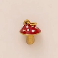 DIY mushroom pendant necklace in red enamel with 18K gold vacuum plating - Mushroom 1