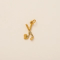 Pendentif club de golf en acier inoxydable plaqué or 18K avec cristaux étincelants - Clubs de Golf