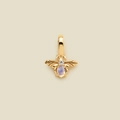 Exquisite gold-plated honey bee pendant with round diamond and opal stone details - Spider Pendant