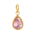 Pendentif en cristal rose goutte d'eau avec placage en or 18K pour bijoux DIY - Octobre