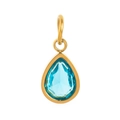 Pendentif goutte d'eau en or serti d'une pierre précieuse bleu ciel brillante - Décembre
