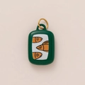 Groene rechthoekige hanger met 18K gouden ring en schattig cartoon vis ontwerp - Nr. 11 Groen Vierkant Vissen Bedeltje