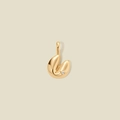 Fortune cookie shaped gold pendant with a sparkling crystal stone accent - Fortune Cookie