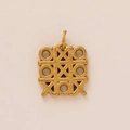 Ciondolo Tic-Tac-Toe placcato oro 18K con design a griglia X e O per creazione gioielli - Gioco (Ciondolo OX)