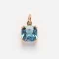 Minimalist square cushion cut blue stone pendant necklace in gold plated finish - Light Blue Zirconia (Pendant Only, Without Chain)