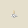 Chic 3D cloud pendant in silver and gold dual-tone polished finish for DIY jewelry - Lucky Cloud
