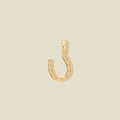 Chic 18K gold plated horseshoe charm pendant with unique grid texture for DIY jewelry - Horseshoe