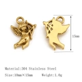 18K gold plated cupid pendant made of 304 stainless steel for DIY jewelry making - Cupid