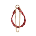 Portachiavi alla moda con corda intrecciata rossa nera bianca e catena dorata di lusso - Corda Rossa