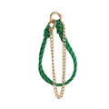 Portachiavi in corda intrecciata colorata con chiusura a molla dorata per decorare borse - Corda Verde