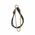 Charm per borsa in corda intrecciata nera con catena dorata e moschettone a bolla - Corda Nera
