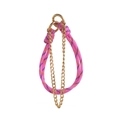 Portachiavi fai-da-te in corda intrecciata colorata con anelli dorati rosa e viola - Corda Rosa