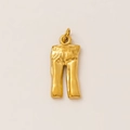 Detailed macro shot of a golden trousers pendant charm for DIY jewelry making - Pants Pendant