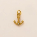 Anker-Anhänger aus 18K vergoldetem Edelstahl mit Kristall für DIY-Schmuckherstellung - Anker Anhänger
