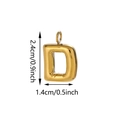 Golden balloon style letter D charm pendant with polished finish measuring 2.4cm - Letter D Pendant