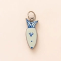 Visvormige 18K vergulde roestvrijstalen hanger met mintgroen en blauw emaille details - Witte Kop Blauwe Staart Vis Hanger Alleen (Zonder Ketting)