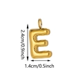 Golden bubble letter E pendant keychain charm with dimensions 2.4cm by 1.4cm - Letter E Pendant