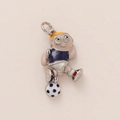 DIY Sportserie Fußballspieler Anhänger mit blauem Trikot und silbernem Karabinerverschluss - Fußballspieler