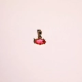 Elegant gold marquise-cut red garnet birthstone pendant with secure claw setting - October Pendant Only-Pink/Opal Zirconia
