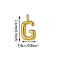 Golden balloon letter G keychain pendant with 2.4cm height and polished finish - Letter G Pendant