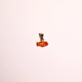 Golden necklace with marquise-cut orange birthstone pendant and four-prong setting - November Pendant Only-Citrine Zirconia