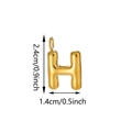 Golden puffy letter H bag charm accessory with polished finish, 2.4cm height - Letter H Pendant
