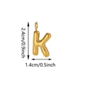 Golden bubble letter K charm for bags, polished metallic 3D keychain accessory pendant - Letter K Pendant