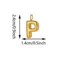 Golden bubble letter P bag charm with mirror finish and dimensions 2.4cm by 1.4cm - Letter P Pendant