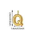 Golden balloon-style bubble letter Q keychain charm with 3D polished finish for bags - Letter Q Pendant
