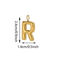 Polished gold bubble letter R charm pendant for bags and jewelry, 0.9 inch height - Letter R Pendant