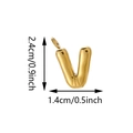 Golden balloon letter V pendant charm for bags with size measurements 2.4cm by 1.4cm - Letter V Pendant