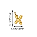 Golden puffy 3D letter X bag charm with a glossy mirror finish and metal clasp - Letter X Pendant