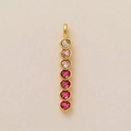 Detail of elegant gold-plated pendant with seven gradient heart-shaped gemstones - Multi Heart Pendant