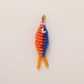 Colorful beaded fish pendant keychain with gold lobster clasp for bags and DIY accessories - Pendant Only (Style 6)
