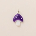 Paarse en witte paddenstoel hanger met 18K goudlaag voor doe-het-zelf sieraden - Nr.9 Paarse Paddestoel Hanger (Hanger Zonder Ketting)