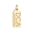 18K gold plated rectangular pendant featuring Washington DCA airport code engraving - Washington DCA (Card 16) / 9.5x23mm