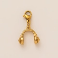 DIY Goldener Kopfhörer Anhänger Halskette Zubehör aus Edelstahl mit Karabinerverschluss - Headphone Pendant Only (Without Chain)