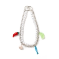 Collana a doppio strato placcata oro 14K con perle e ciondoli estivi in resina - Stile a Tema Cibo e Verdure