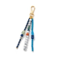 Portachiavi boho con perline e chiusura dorata con perle marmorizzate per borse - Serie Blu