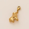 Goldener Rollschuh-Anhänger mit Karabinerverschluss und polierter Oberfläche für Schmuck - Roller Skate Pendant Only (Without Chain)