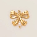 Elegant 18K gold-plated bow necklace pendant with white pearl accent for women - Bow Pendant Style B
