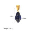 Lapis lazuli bicone pendant with 18k gold plating measuring 1.83cm by 0.66cm size - Lapis Lazuli (Deep Blue)