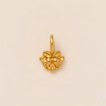 Detail of 18K gold plated flower bud pendant charm with smooth metallic texture - Small Lotus Pendant