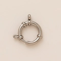 Macro detail of silver stainless steel spring ring clasp for jewelry making - No. 8 Spring Ring