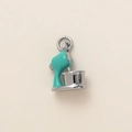 Detail van een mintgroene mixer-hanger van roestvrij staal met 18K gouden vacuümbeplating - Blender