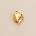 Ciondolo a cuore in oro 18K lucido con cerniera liscia e gancio classico per collana - Ciondolo Medaglione Cuore Solo (Senza Catena)